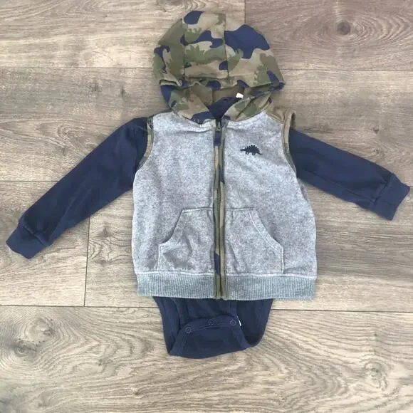 Carter’s Camo Dinos 3 Piece Outfit - Picture 2 of 7